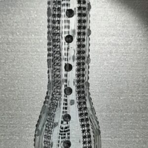 Jarrón Decorativo de Cristal con Detalles Plateados